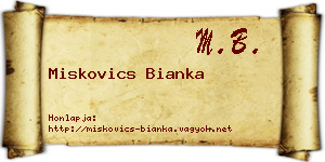 Miskovics Bianka névjegykártya